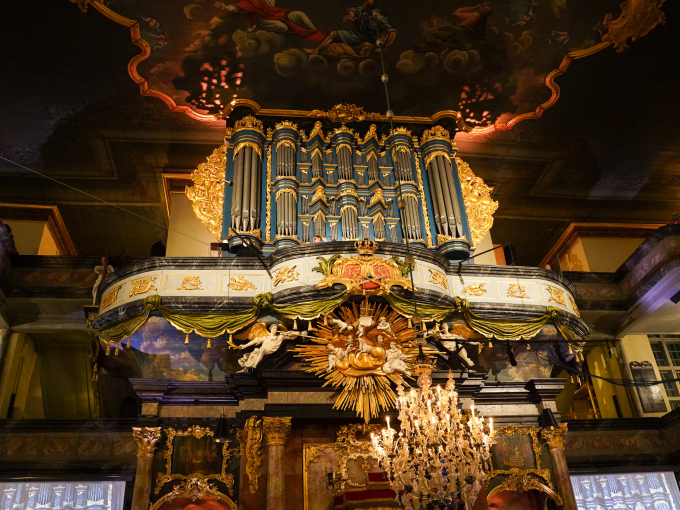 Glogerorgelet i Kongsberg kirke er Nordens største barokkinstrument og har gitt sitt navn til festspillene. Foto: Liv Anette Luane, Det kongelige hoff